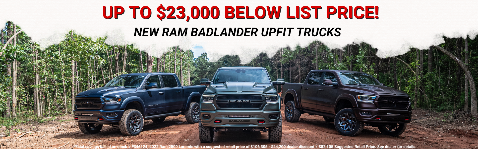 Up to $23,000 Below List Price on New Ram Badlander Upfits
